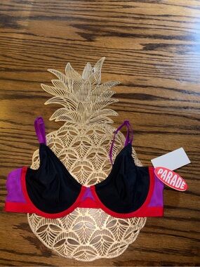 Parade Demi Bra unlined underwire double nylon cups double mesh wings fully adj